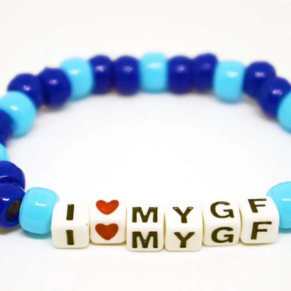 I Love my BF/GF Word Beaded Kandi Bracelet Set